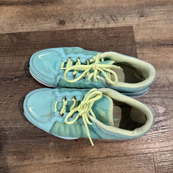 Nike Flex Trainer 2 Aqua Volt 7.5 Walking Running Cross Training Gym READ - Picture 6 of 12